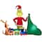 6.5ft. Airblown® Inflatable Christmas Grinch Putting Train in Santa Sack
